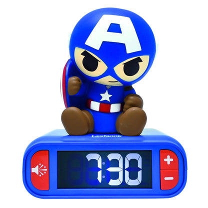 Lexibook Marvel Avengers Captain America Night Light Alarm Clock