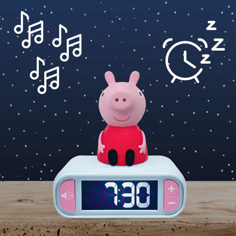 Lexibook Peppa Pig 3D Night Light Alarm Clock with Sounds