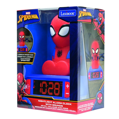 Lexibook Marvel Spider-Man 3D Night Light Alarm Clock with Sound Effects