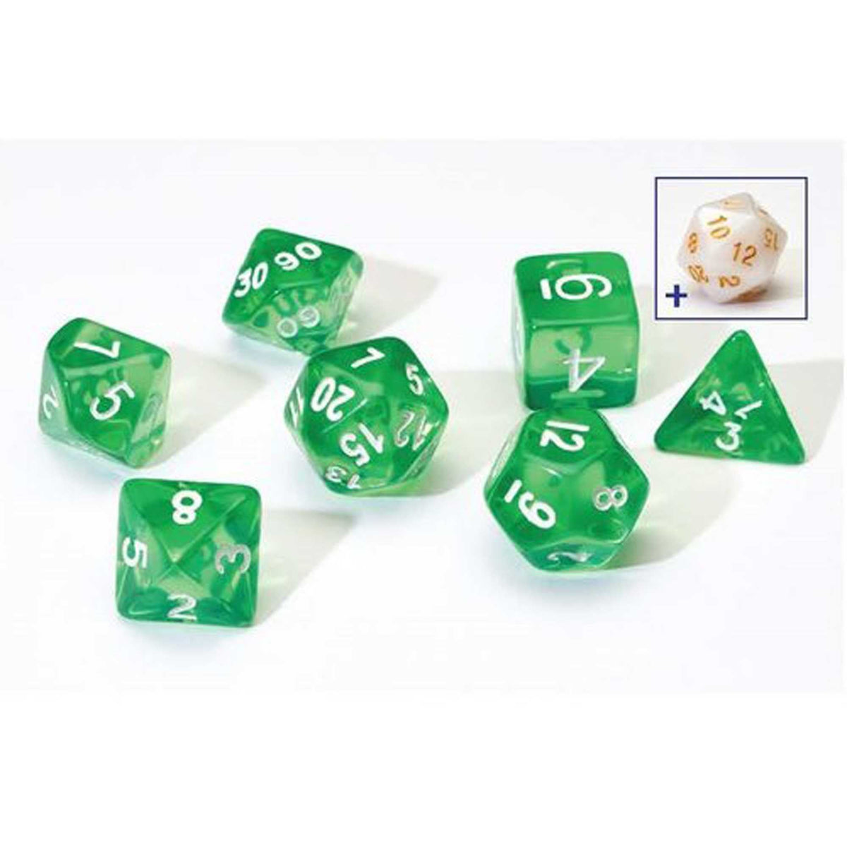 Translucent Green Polyhedral Dice Set