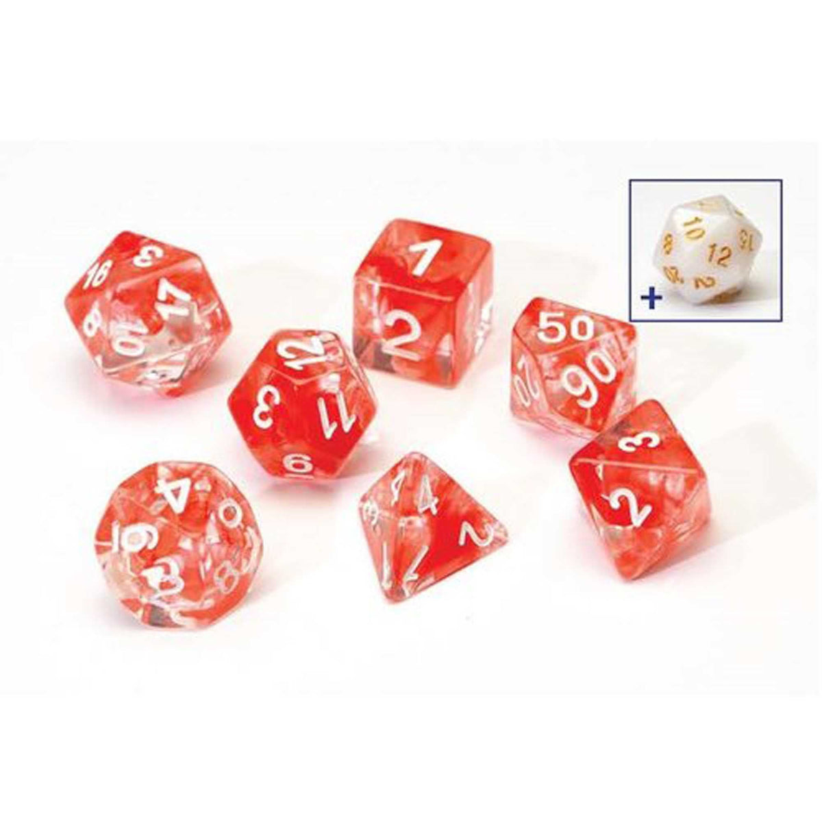 Sirius Dice Red Cloud Transparent Polyhedral Dice Set