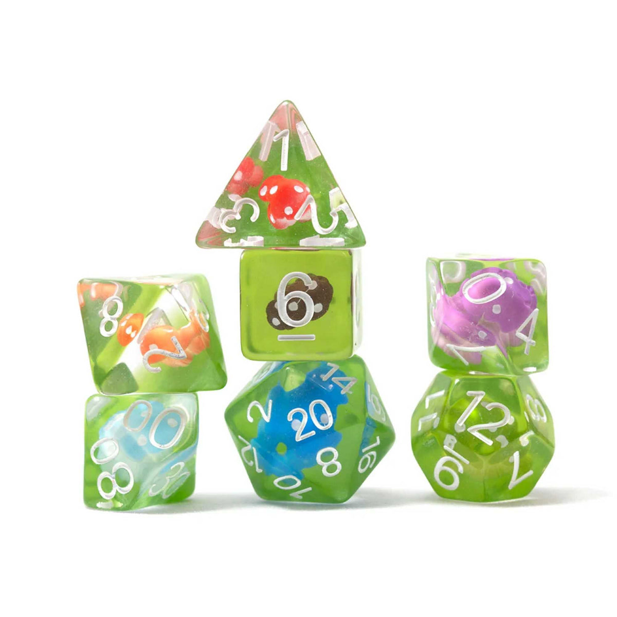Sirius Dice Mushroom Village 7-Piece Polyhedral Dice Set