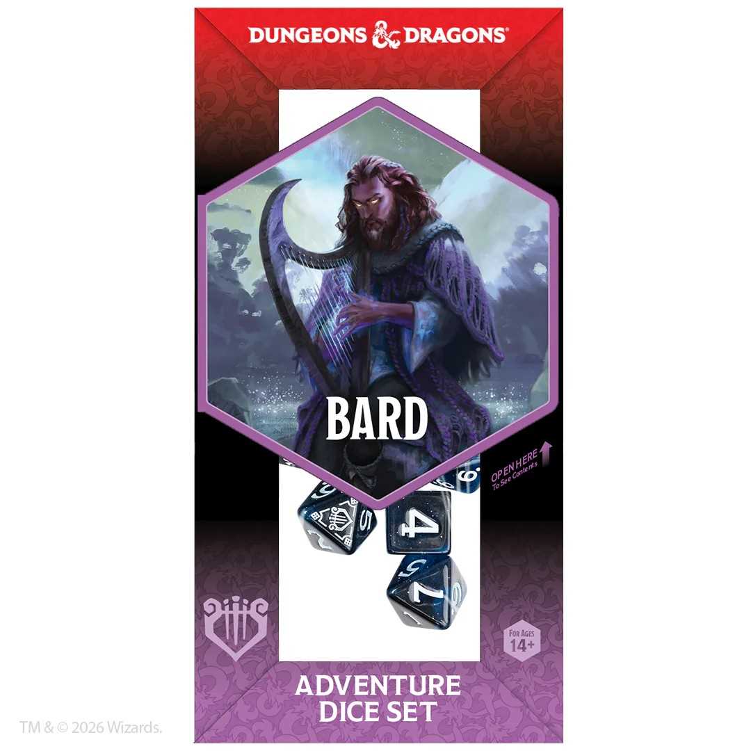 Dungeons & Dragons Adventure Dice Set – Bard (Blue, Black)