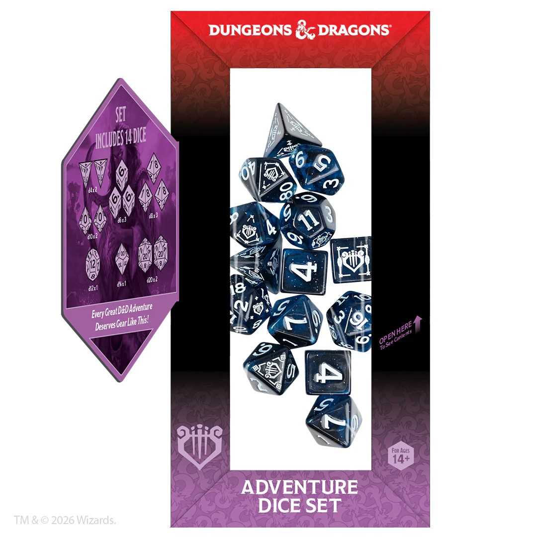 Dungeons & Dragons Adventure Dice Set – Bard (Blue, Black)