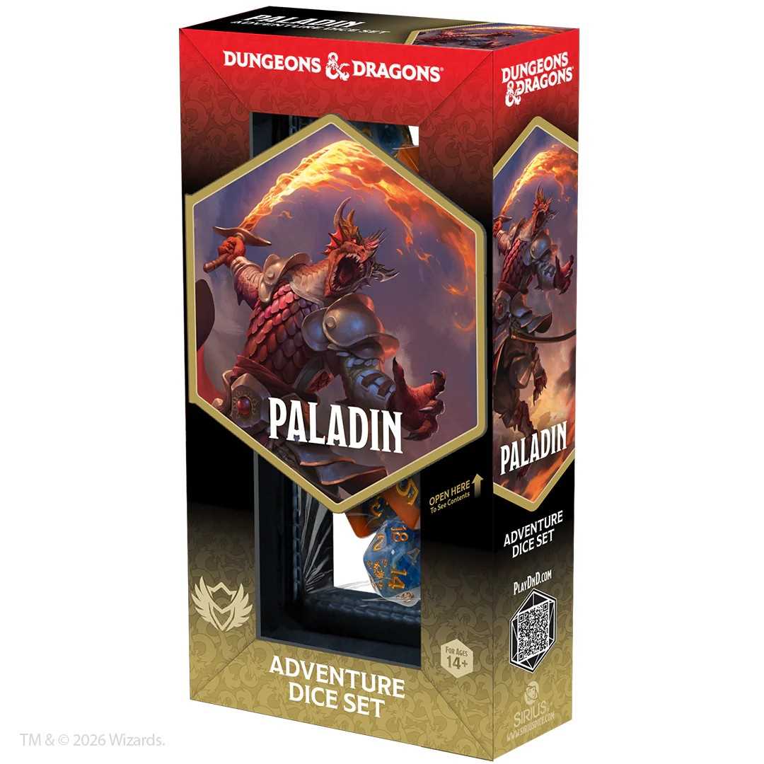 Dungeons & Dragons Adventure Dice Set - Paladin (Orange, Blue)