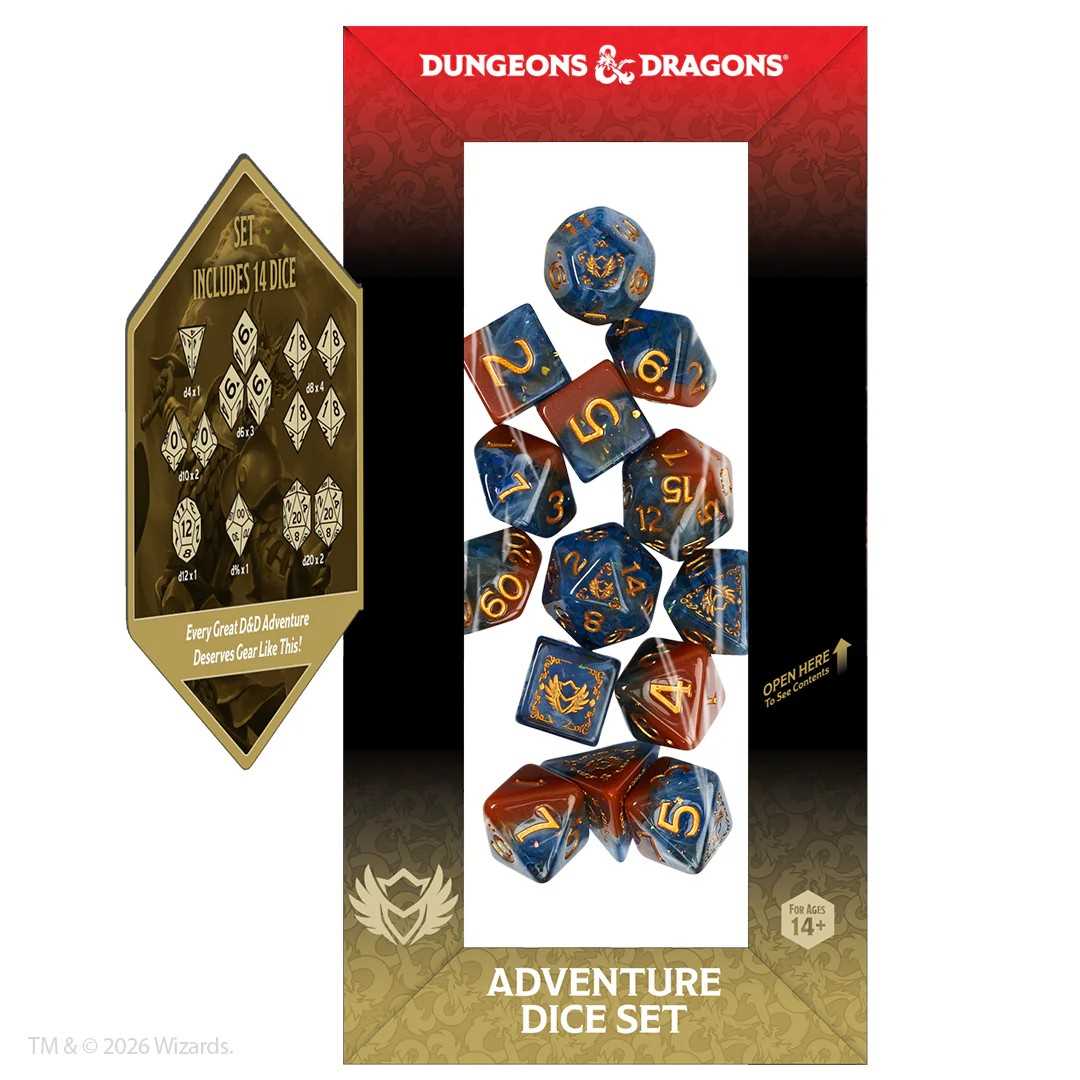 Dungeons & Dragons Adventure Dice Set - Paladin (Orange, Blue)