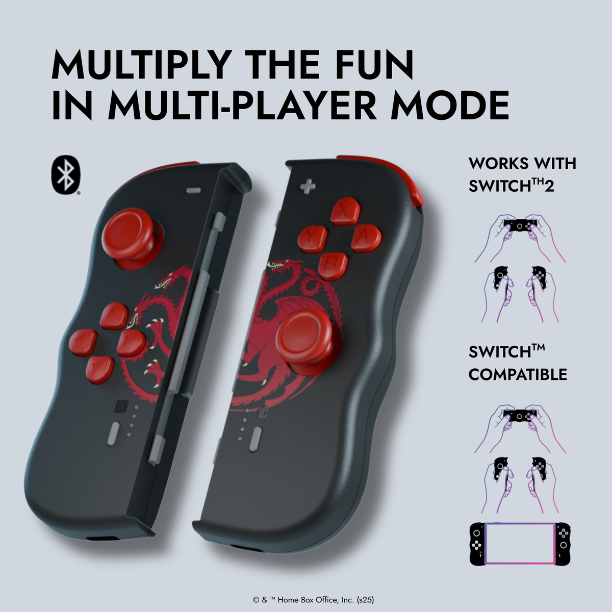 Lexip Game of Thrones Targaryen Black Edition Wireless Twin Pads for Nintendo Switch