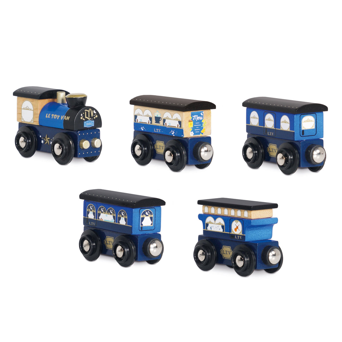 Le Toy Van Twilight Train 5-Piece Wooden Train Set