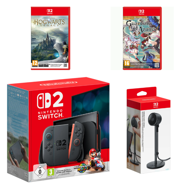Nintendo Switch 2 with Mario Kart World + Camera + Hogwarts Legacy + Rune Factory: Guardians of Azuma
