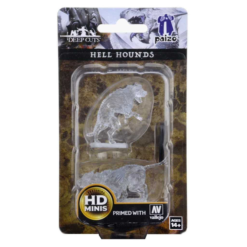 Pathfinder Deep Cuts Hell Hounds Unpainted Miniatures – 2 Figures