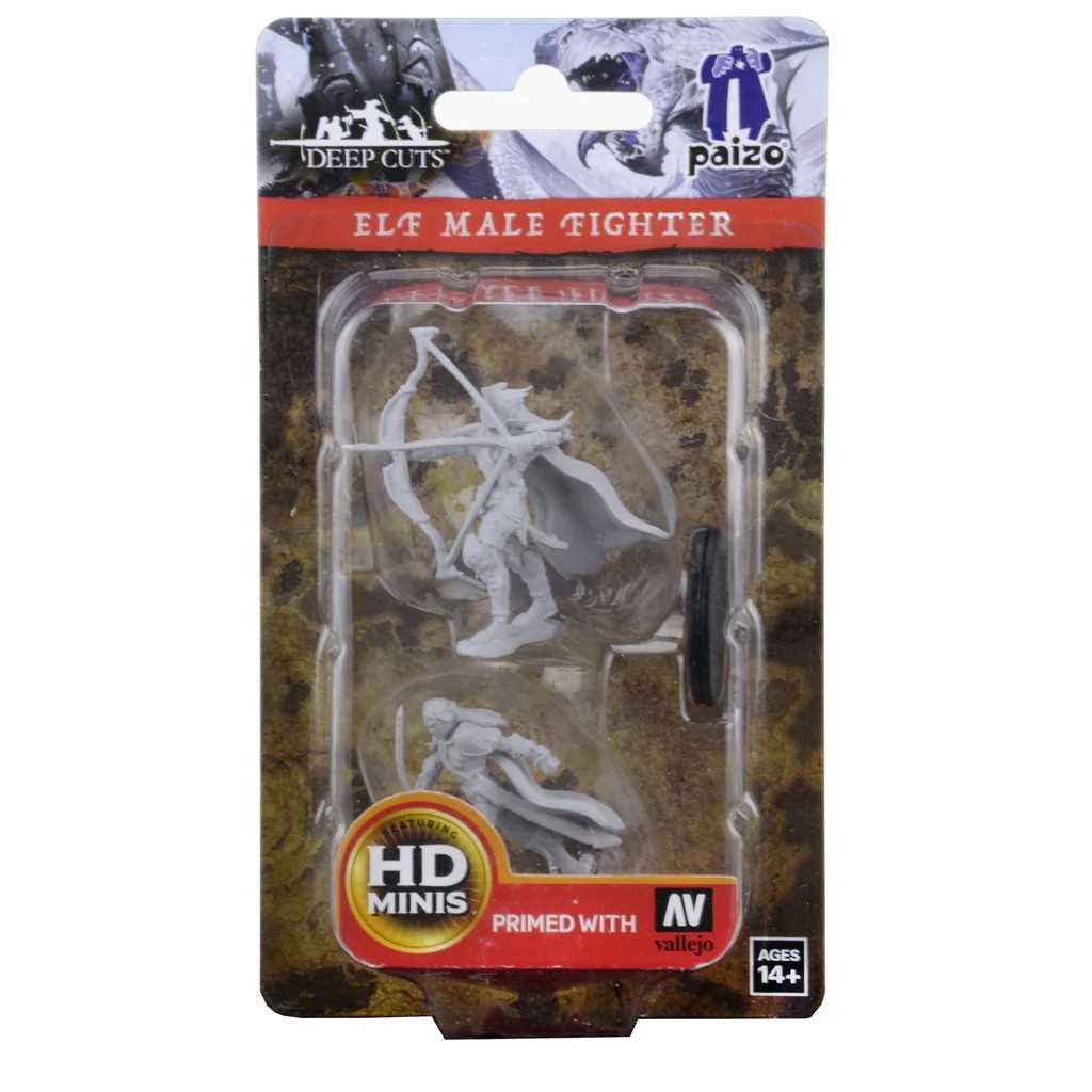 Pathfinder Deep Cuts Unpainted Miniatures: Elf Male Fighter