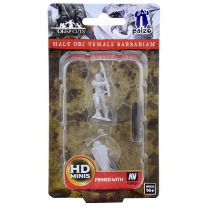 Pathfinder Deep Cuts Unpainted Miniatures: Half-Orc Female Barbarian