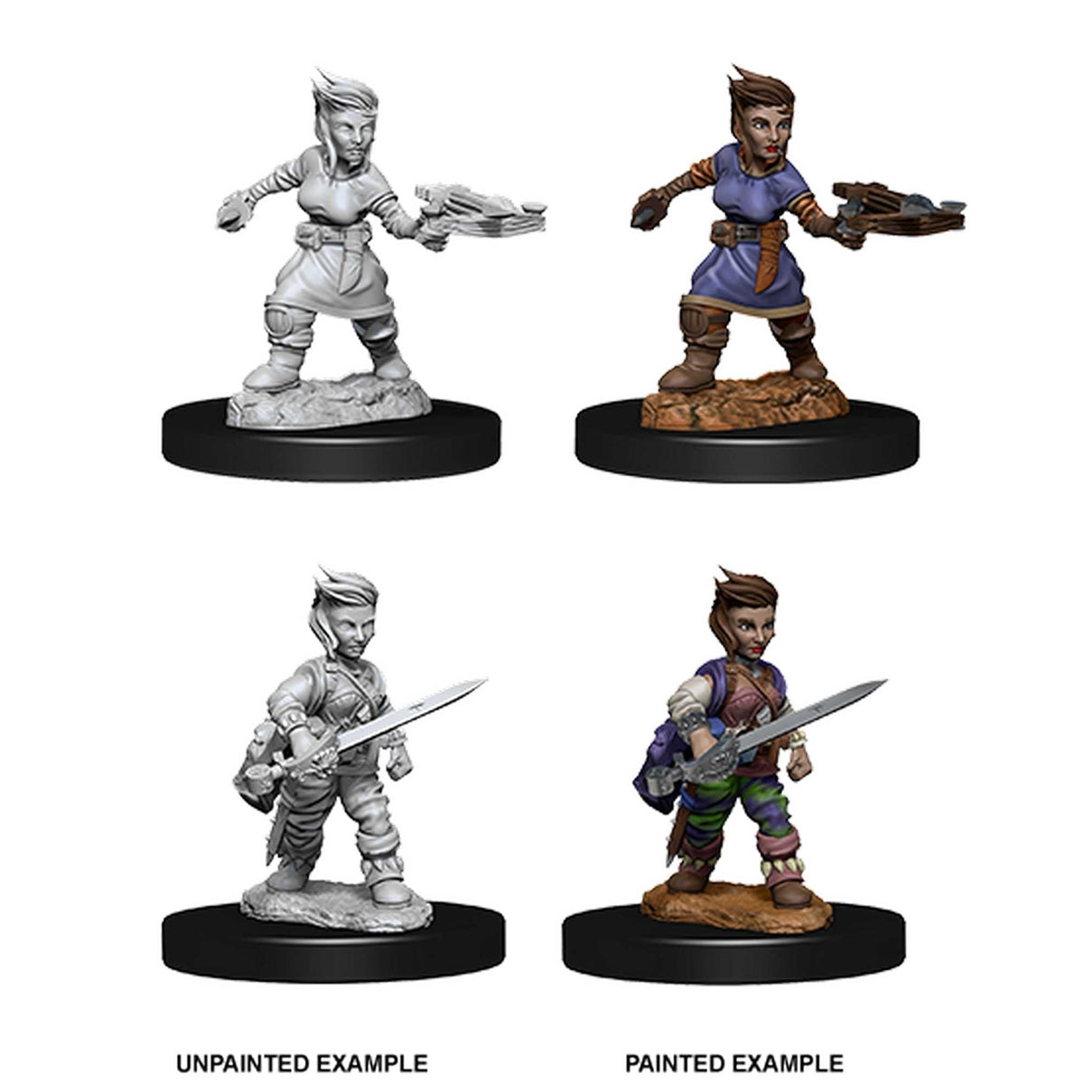 Female Halfling Rogue: Pathfinder Deep Cuts Unpainted Miniatures