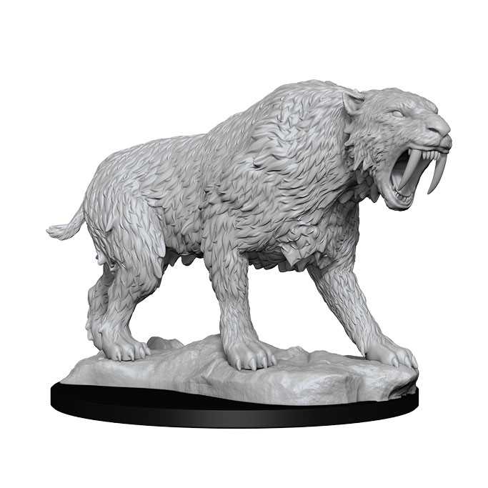 WizKids Deep Cuts Saber-Toothed Tiger Unpainted Miniature