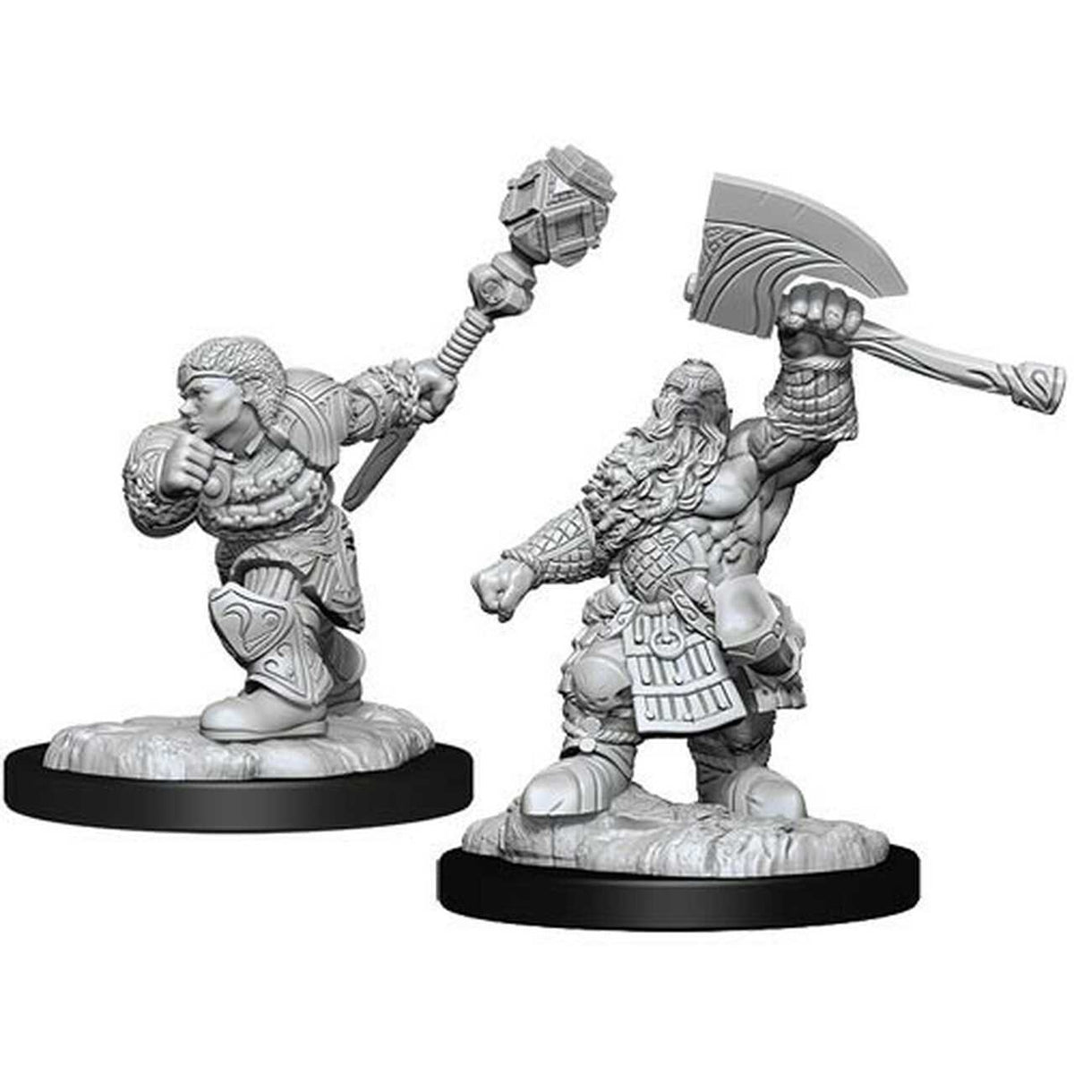 Magic: The Gathering Unpainted Miniatures: Dwarf Fighter & Dwarf Cleric