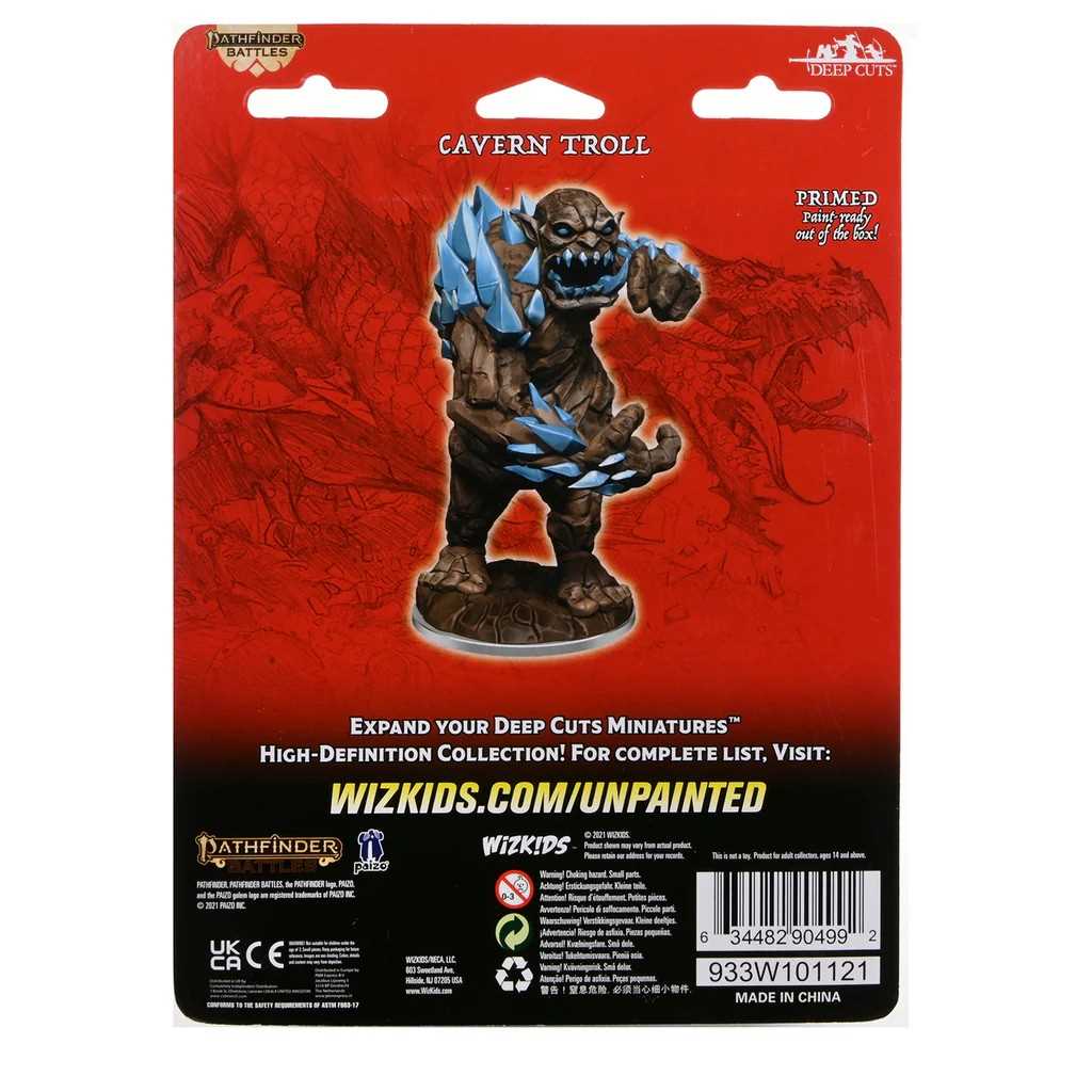 Pathfinder Battles Deep Cuts: Cavern Troll Unpainted Miniature