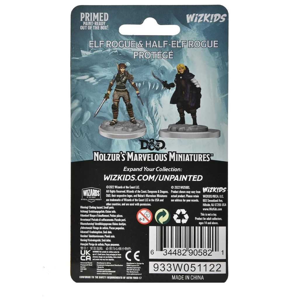 D&D Nolzur’s Marvelous Miniatures: Elf Rogue & Half-Elf Rogue Protégé