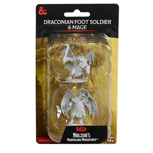 Draconian Mage & Foot Soldier: D&D Nolzur's Marvelous Unpainted Miniatures (W22)