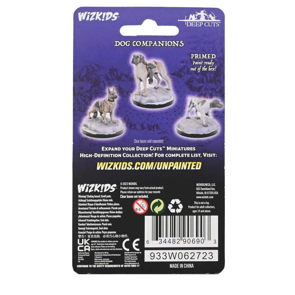 WizKids Deep Cuts: Dog Companions Unpainted Miniatures