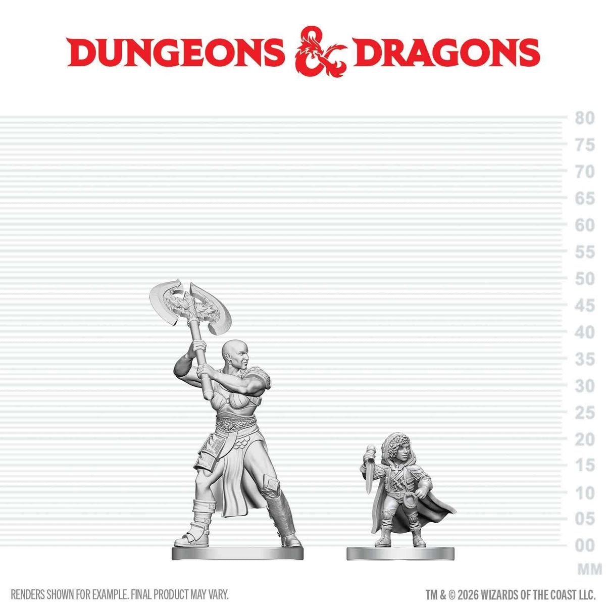D&D Nolzur’s Marvelous Miniatures Goliath Barbarian & Halfling Rogue