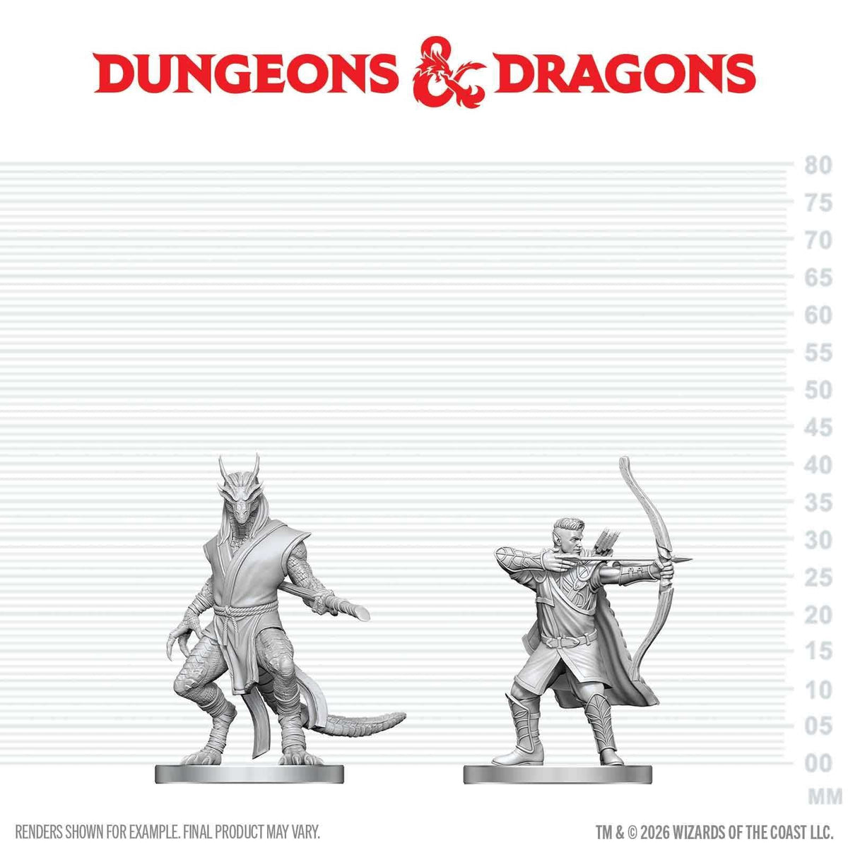 D&D Nolzur’s Marvelous Miniatures Elf Ranger & Dragonborn Monk W29