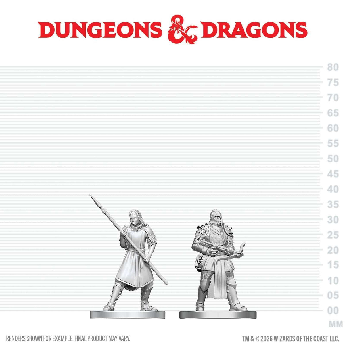 Dungeons & Dragons Town Guards Unpainted Miniatures