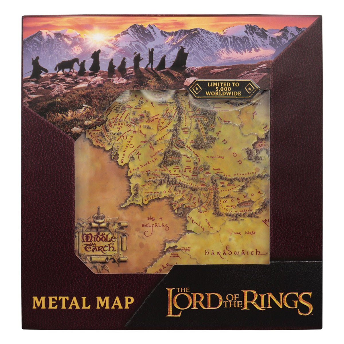 The Lord of the Rings Limited Edition Metal Map of Middle-earth