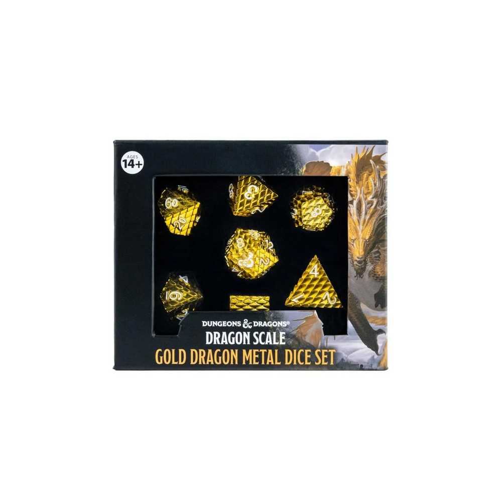 D&D Dragon Scale Metal Dice Set: Gold