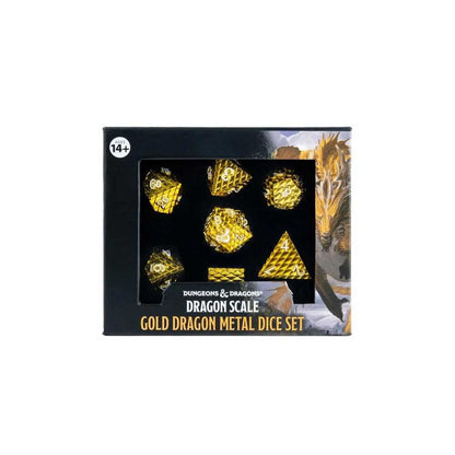 D&D Dragon Scale Metal Dice Set: Gold