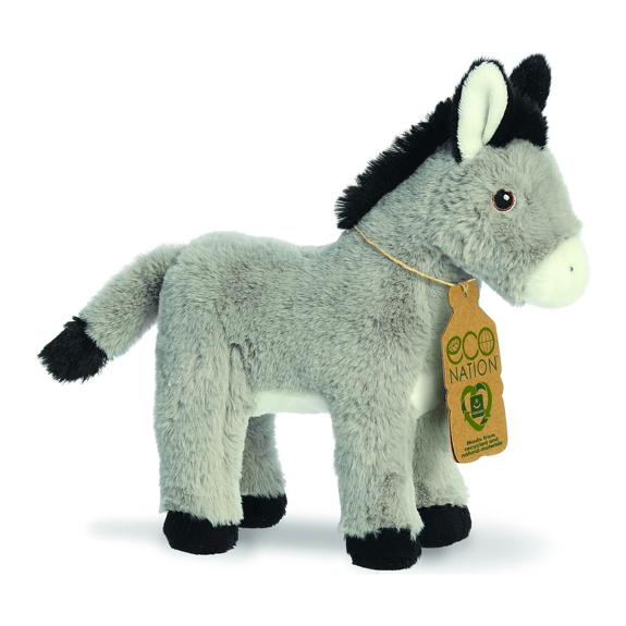 Aurora- Eco Nation- 11" Donkey Plush Toy 5034566350533