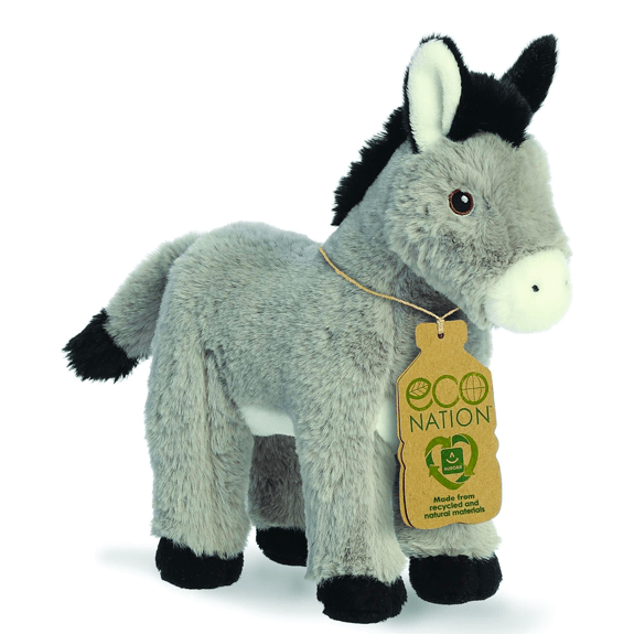 Aurora- Eco Nation- 11" Donkey Plush Toy 5034566350533