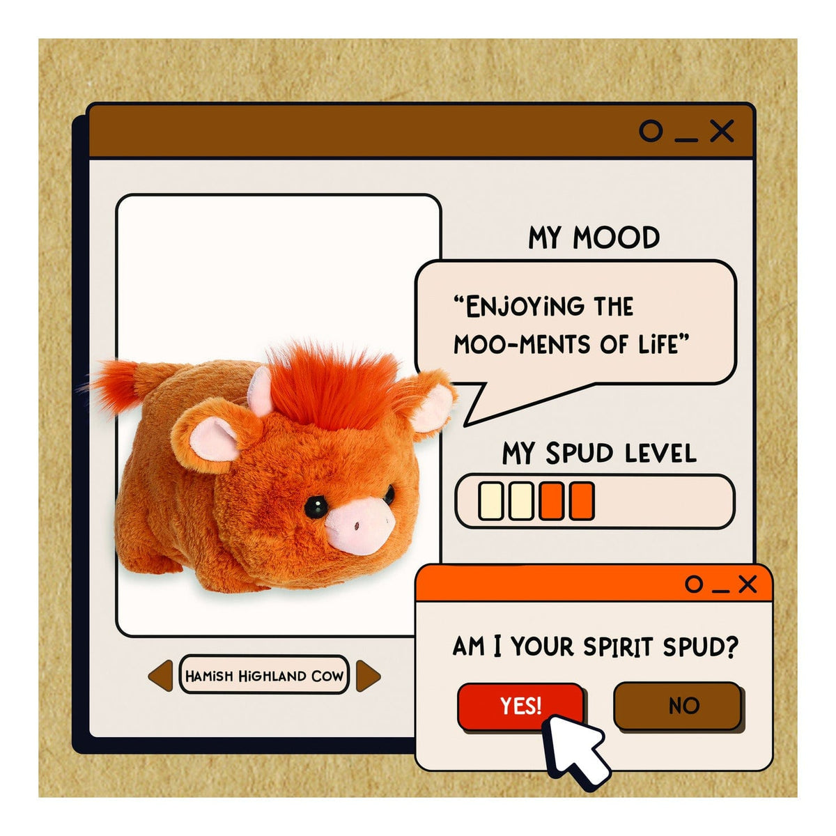 Aurora Spuds Hamish Highland Cow 10in Soft Toy 5034566342613