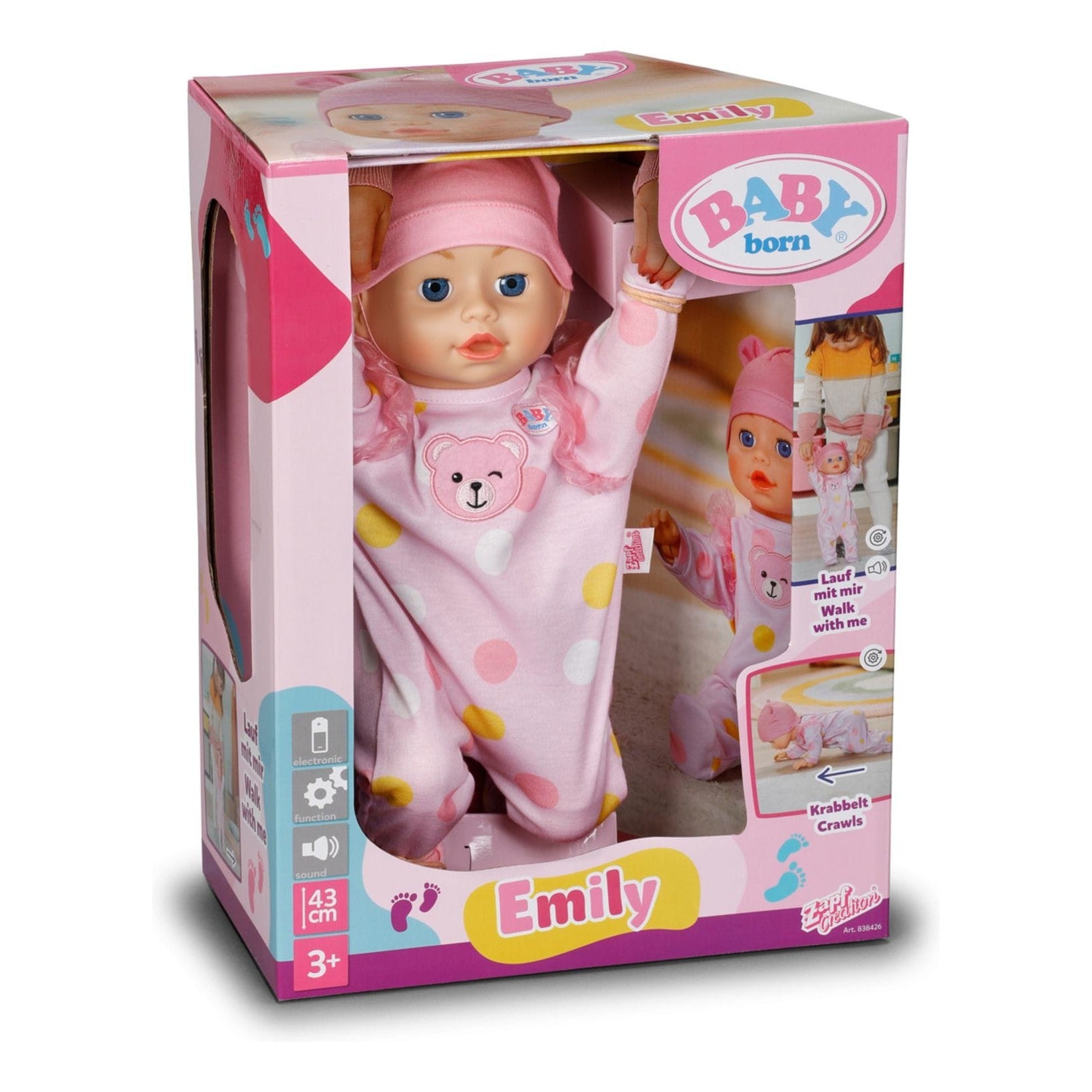 Baby Born - Emily Walk With Me 43cm 4001167543061