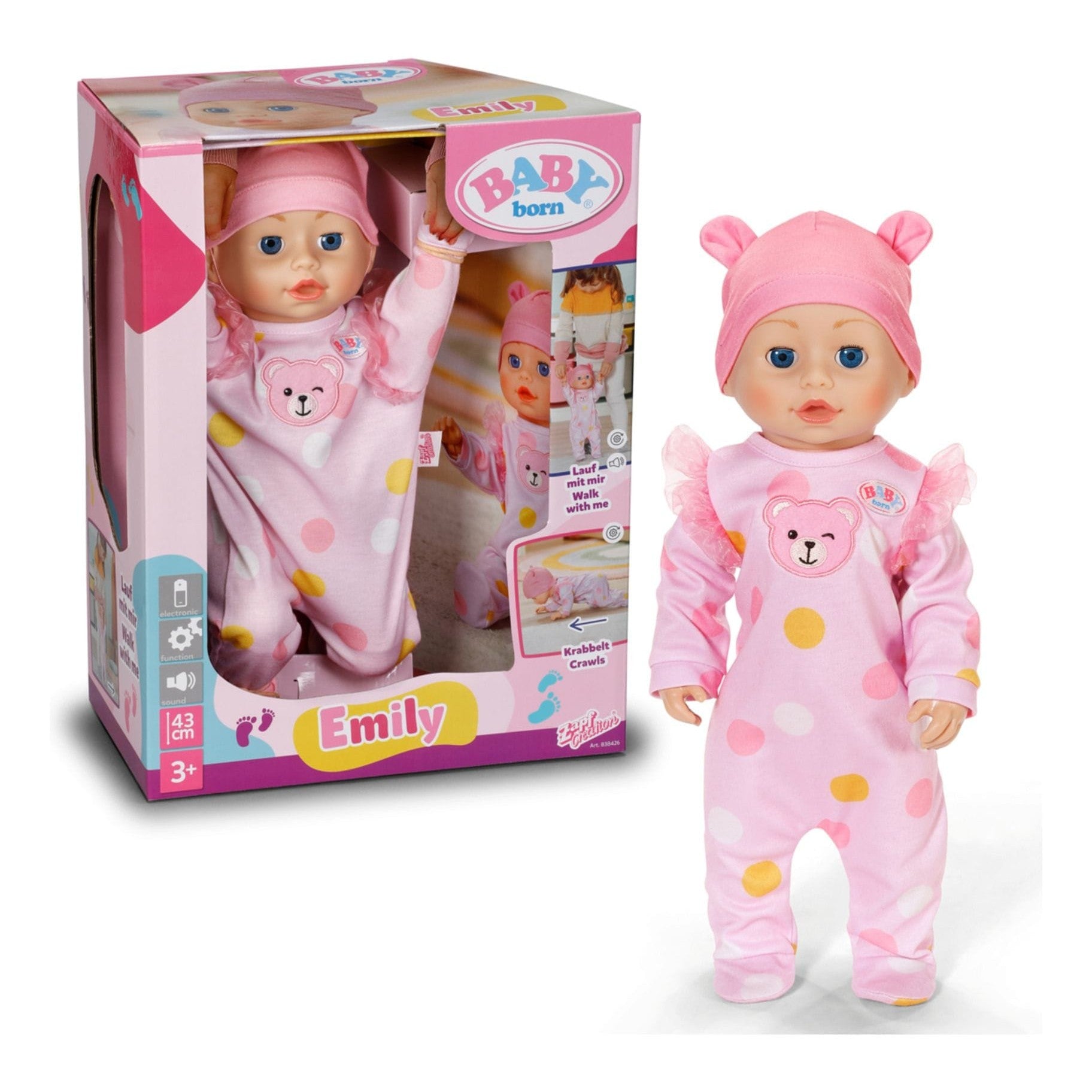 Baby Born - Emily Walk With Me 43cm 4001167543061