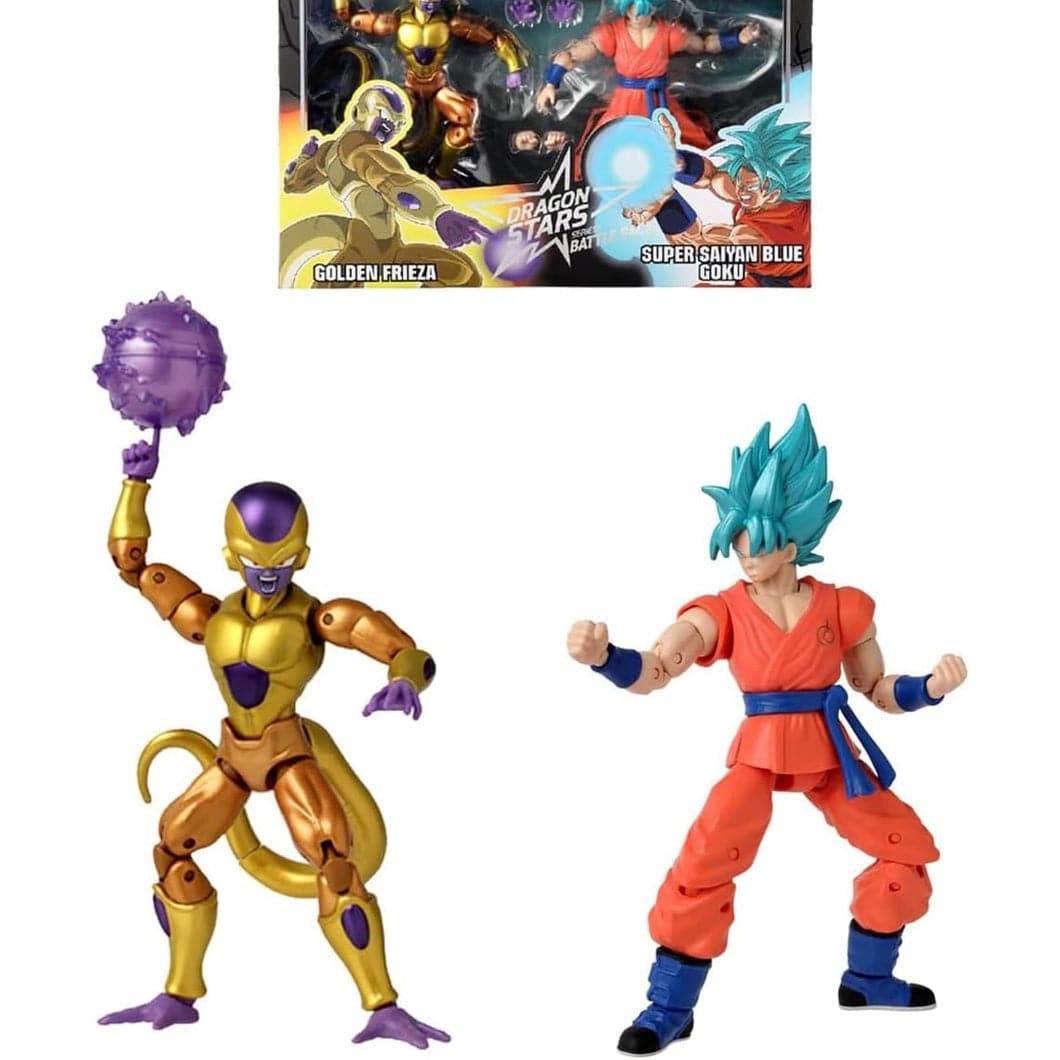 Dragon Ball - Dragon Stars Battle Pack 12cm Articulated Action Figures - Super Saiyan Blue Goku Vs Golden Frieza 2 Pack 3296580371693