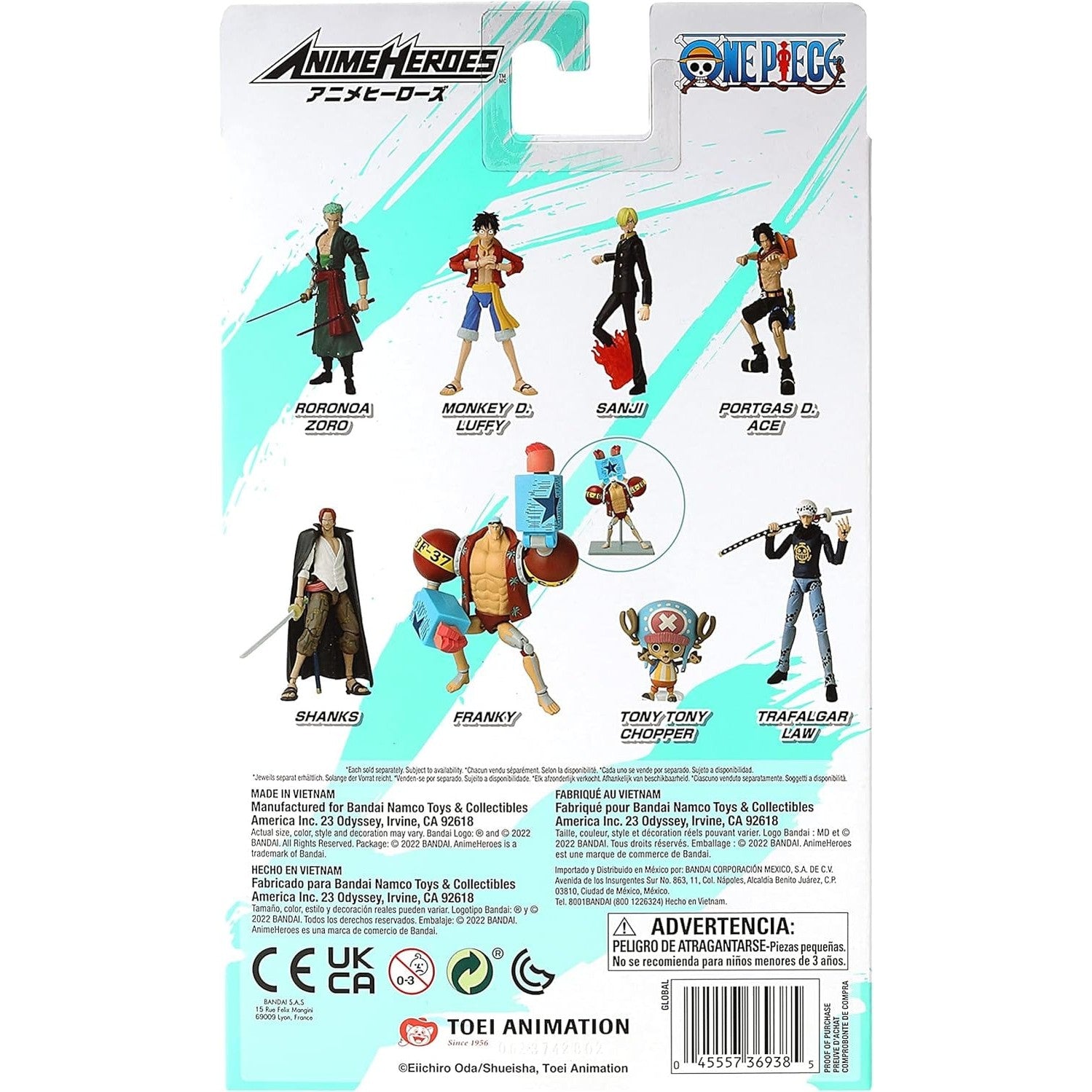 One Piece Anime Heroes 17cm Articulated Action Figure - Franky 3296580369386