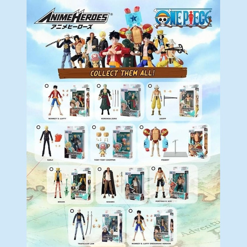 One Piece Anime Heroes 17cm Articulated Action Figure - Monkey D. Luffy 3296580370085