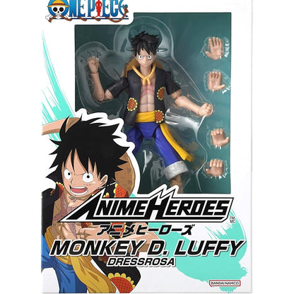 One Piece Anime Heroes 17cm Articulated Action Figure - Monkey D. Luffy Dressrosa Version 3296580370078