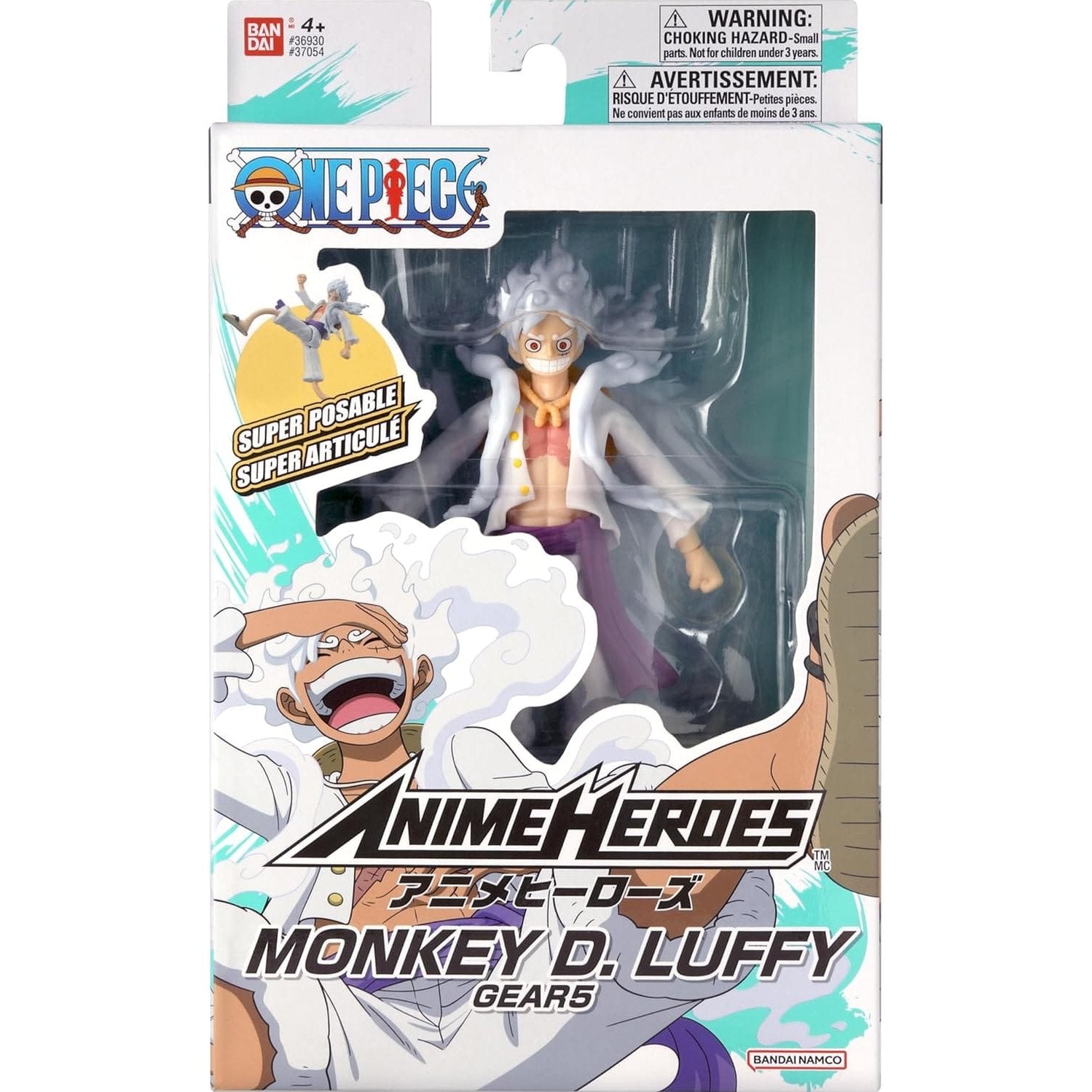 One Piece Anime Heroes 17cm Articulated Action Figure - Monkey D. Luffy Gear 5 3296580370542