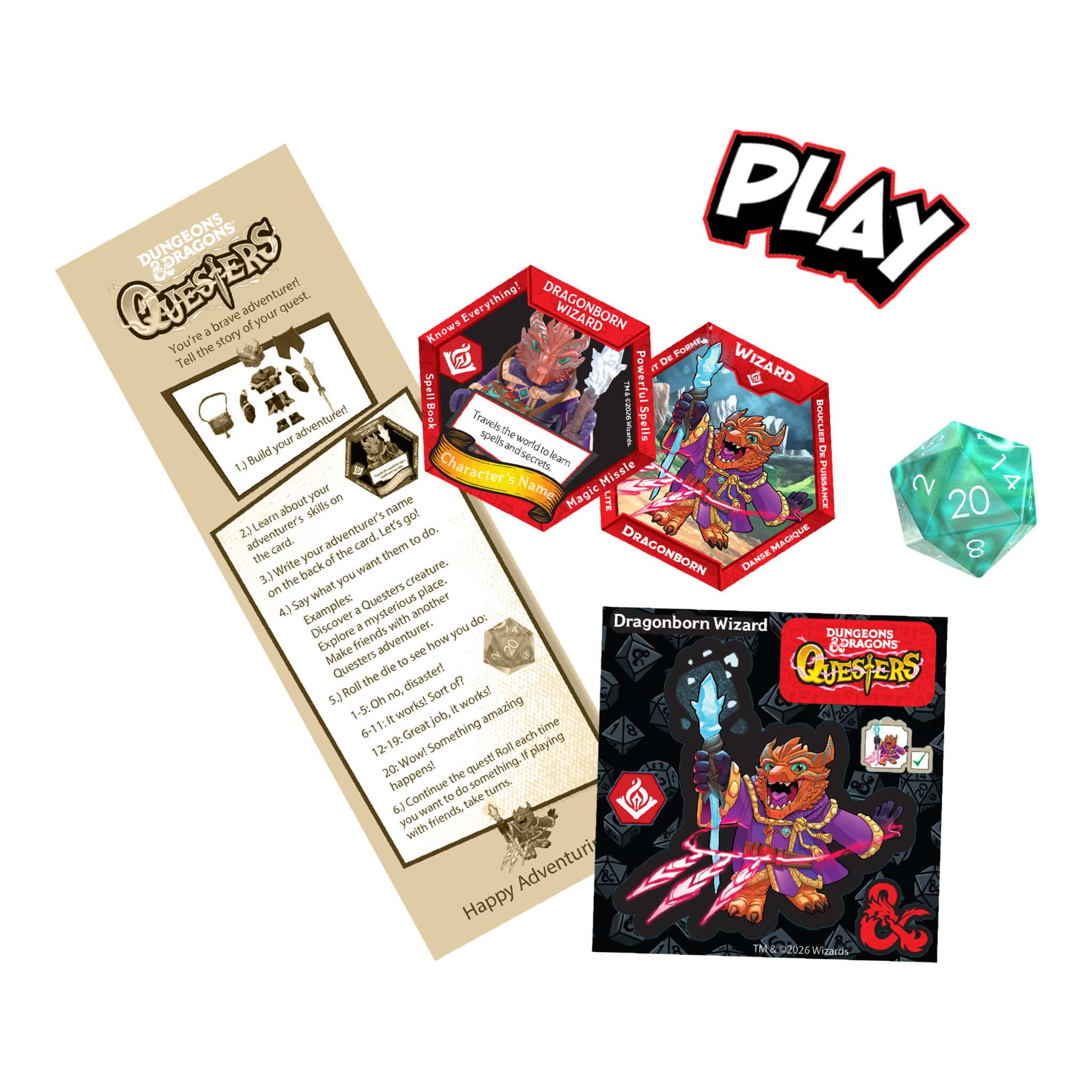 Dungeons & Dragons Questers Adventurer Characters Blind Pack 3.75-Inch Buildable Figure