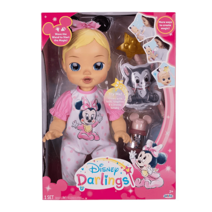 Disney Darlings Minnie Mouse Interactive Baby Doll with Blonde Hair Soft Toy