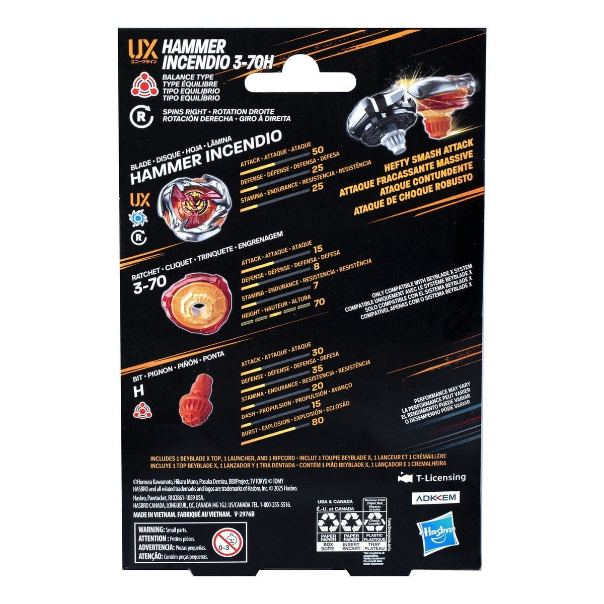 Beyblade Hammer Incendio 3-70H UX Starter Pack Set 5010996298188