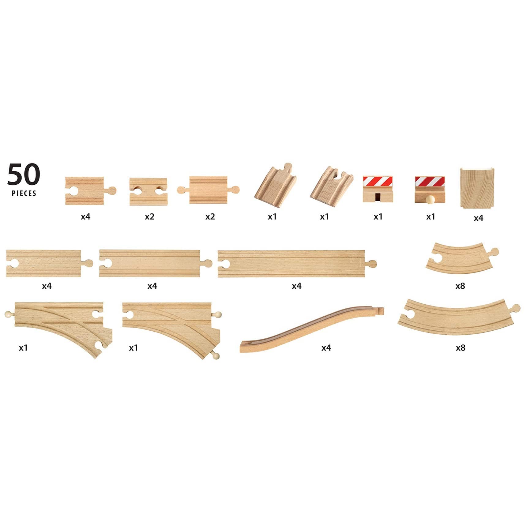 Brio 50pc Wooden Track Set 7312350337723