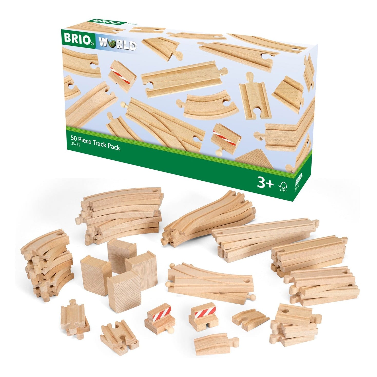 Brio 50pc Wooden Track Set 7312350337723