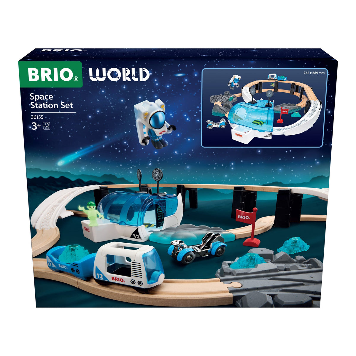BRIO World Space Station Set – 40 Piece Wooden Railway Playset