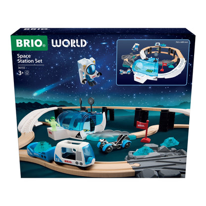 BRIO World Space Station Set – 40 Piece Wooden Railway Playset