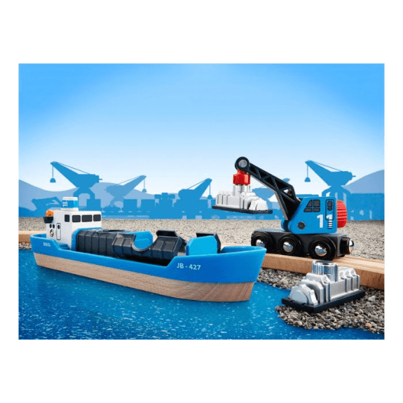 Brio World: Harbour Freight Ship & Crane 7312350335347