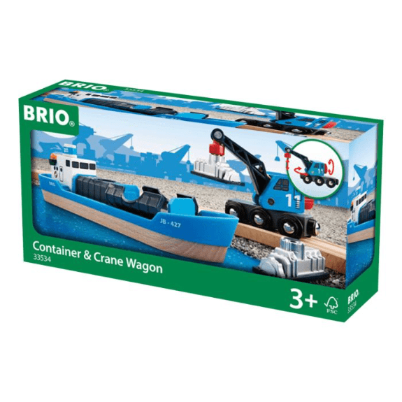 Brio World: Harbour Freight Ship & Crane 7312350335347
