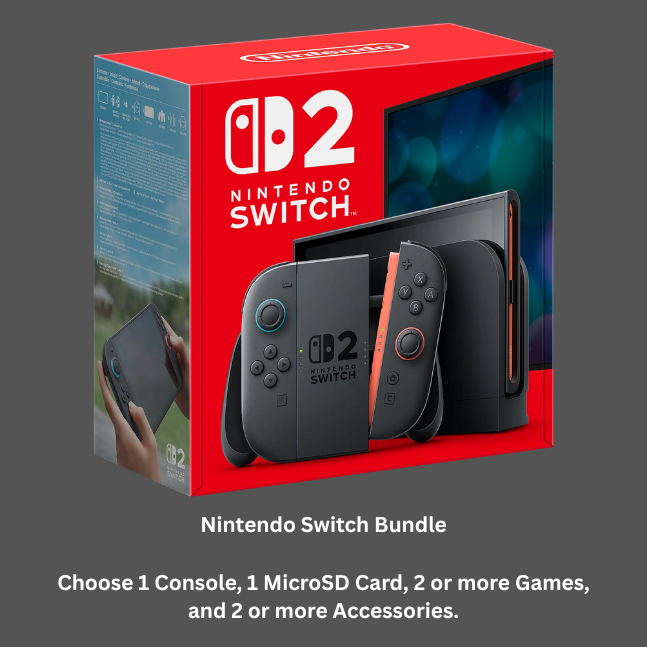Nintendo Switch 2 Console Bundle – Includes MicroSD Express Card, 2+ Games & 2+ Accessories (Pre-Order for 5th June 2025) Price Determined After Your Selections