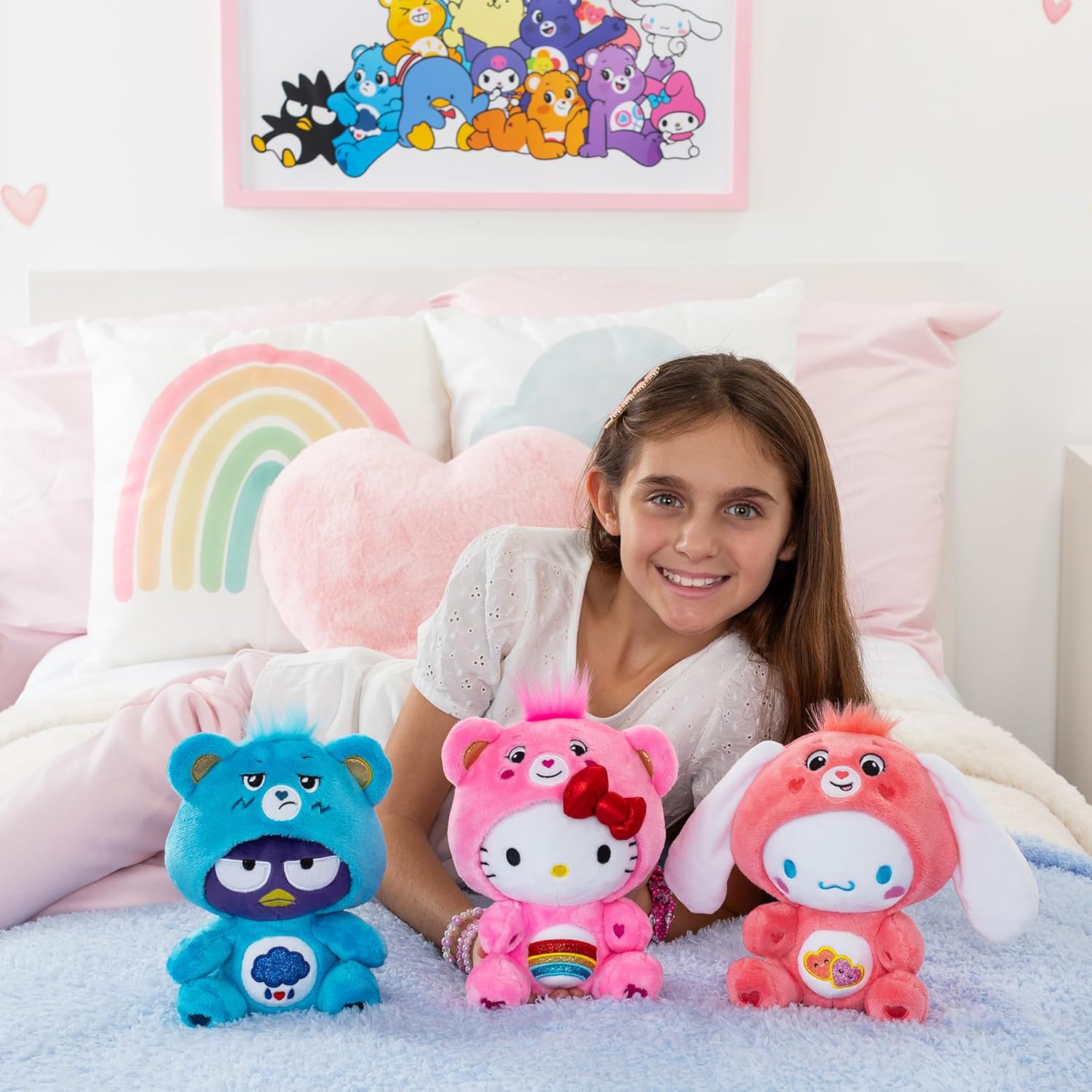 Care Bears 22cm Plush – Cinnamoroll as Love-a-lot Bear, Soft Toy 885561227024